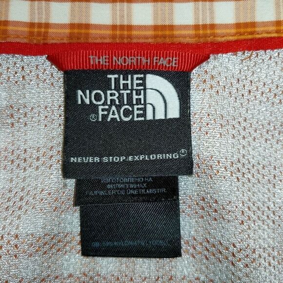 THE NORTH FACE orange plaid short sleeve - Picture 1 of 8